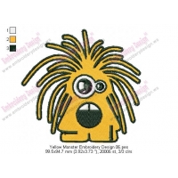 Yellow Monster Embroidery Design 06